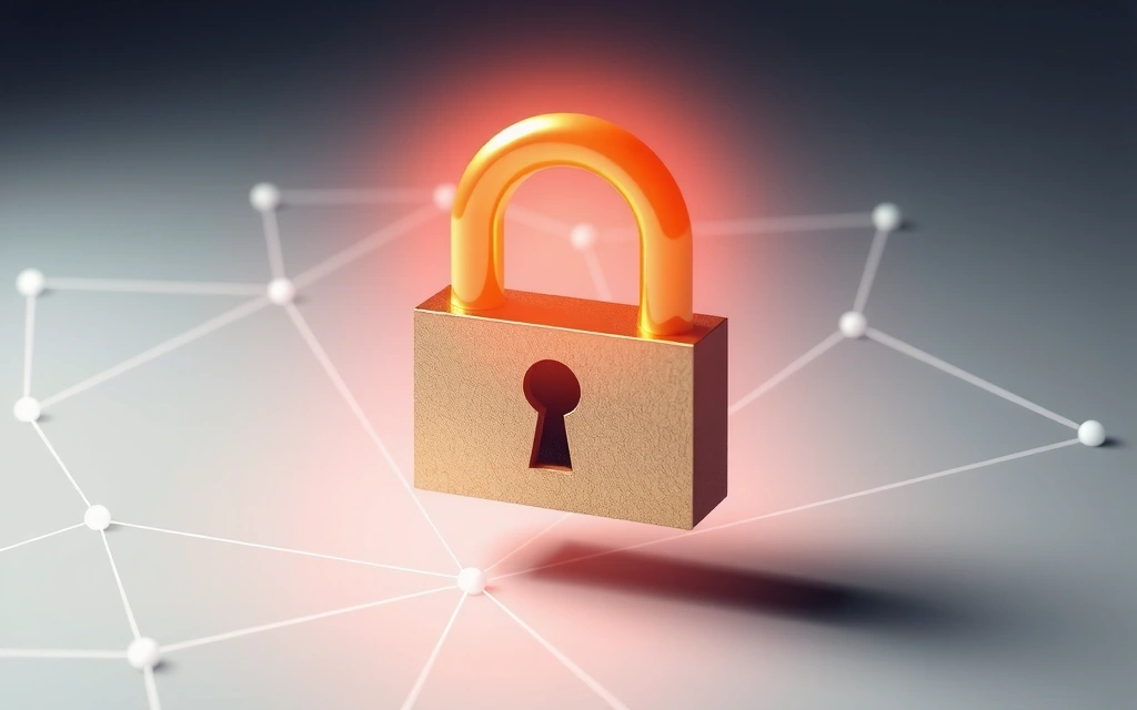 A digital padlock icon glowing with a protective aura, representing strong data security measures.